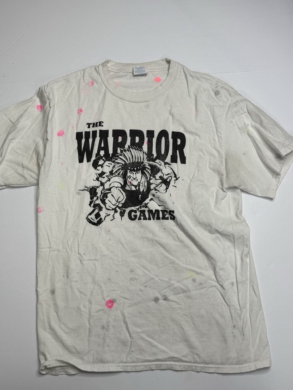 Gildan Mens M The Warrior Games Graphic T Shirt Paint Splatter Grunge